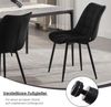 WOLTU 6 x Esszimmerstühle 6er Set Esszimmerstuhl Küchenstuhl Polsterstuhl Design Stuhl mit Rückenlehne, mit Sitzfläche aus Samt, Gestell aus Metall, Schwarz, BH142sz-6 Bild 4