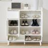 Moderner Schuhschrank Weiß Mit Verstellbaren Trennwänden 90cm Breite Flexibler Stauraum Für Bis Zu 25 Paar Schuhe Flur Kommode Mit Massivholzbeinen Und Sicherheitsgriffen Inklusive Kippsicherung, 99cmx35cmx90cm, Weiß Bild 2