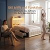 Furnishings Home Polsterbett LED Doppelbett Stauraumbett mit Kopfteil und 4 Schubladen (Leinenmaterial Polsterbett mit RGB Beleuchtung), mit Lattenrost und Ladefunktion, mit Komforthöhe, Leises Design Bett Bild 2