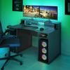 Gamingtisch >Ozone< in Anthrazit-Grau - 136x88x67 (BxHxT) Bild 4