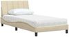 vidaXL Bett mit Matratze "Hanko" Creme 100x200 cm Stoff 3310515 Bild 4
