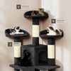 tectake Kratzbaum Katzenbaum Mogli 170 cm Diverse Farben (Schwarz), Vielseitig mit robusten Sisalstangen und Plüschoberfläche Bild 2