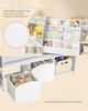 Kinderregal mit Zeitungsständer, Bücherregal Kinder mit 3 Säulen, 4 Ablagen, Spielzeugregal, Kinder mit Aufbewahrungsbox, für Kinderzimmer, Wohnzimmer, 30 x 140 x 100 cm, Weiß Bild 5