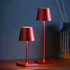 LED Tischleuchte, kirschrot, Aluminium, Touchdimmer, Akku, H 25 cm Bild 2