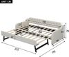 Merax Einzelbett, Polsterbett, Kinderbett, 90*200cm Schlafsofa, Tagesbett, mit ausziehbares Rollbett, USB-Anschluss, beige Bild 4