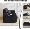 LVHOM Schlafsofa 2-Sitzer, Klappsofa mit Schlaffunktion, Bettsofa aus Cordstoff, Schlafcouch mit Kissen und Seitentaschen, 165x92x82 cm Bild 5