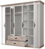 Kleiderschrank 4 türig mit Spiegel FERNA-61 in Pinie weiß Nb. mit Absetzungen in Pinie dunkel Nb, B/H/T: ca. 217/201/60 cm Bild 5