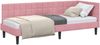 vidaXL Eckbettgestell mit Kopfteil Rosa 80 cm x 200 cm Samt 42016411 Bild 2
