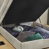 Boxspringbett 140x200 cm H3 Federkernmatratze Bonell Topper, Cord in Beige Grau Bild 5