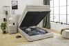 Boxspringbett 140x200 cm H3 Federkernmatratze Bonell Topper, Cord in Beige Grau Bild 3