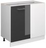 Eckunterschrank R-Line Anthrazit Hochglanz 86 cm ohne Arbeitsplatte Vicco Bild 4