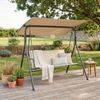 Hollywoodschaukel Satten 3-Sitzer 173x119x153 cm Grau/Beige [en. casa] Bild 5