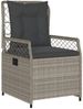 vidaXL Gartensessel 2 Stk. Verstellbar Hellgrau Poly Rattan 368666 Bild 4