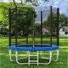 HomeMiYN Gartentrampolin Trampolin Outdoor Ø183/244/305/366cm Sicherheitsnetz Kindertrampolin, Schutzrand schwarz,mit sicherheisnetz Bild 2