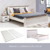 Homestyle4u Holzbett mit Lattenrost, Holz weiß / grau, 160x200 cm Bild 1
