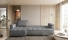 Ecksofa Schlafsofa Sofa JUNA Stoff Terra Schwarz Ottomane Links Bild 2