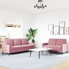 vidaXL 2-tlg. Sofagarnitur mit Kissen Rosa Samt 3278394 Bild 3