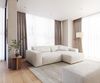 Delife 'Sirpio XL' Ecksofa mit variabler Recamiere, 270x170 cm, Creme-Weiß, Bouclé, mit Hocker Bild 2