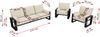 Gartenmöbel Set mit einem Tisch, Sofa und zwei Sesseln auf Metallbeinen, 5 Personen Sitzecke - ELBA 1 - beige Bild 5