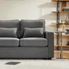 Big-Sofa, 264 cm, 4-Sitzer inkl. loser Zier- und Rückenkissen, Leinen Bezug, Polstersofa, Wohnzimmersofa Bild 5