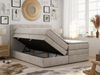 Boxspringbett mit Kopfteil und Topper, Polsterbett - LUKA-KING - 160x200cm - Beige Stoff - H4 Bild 2