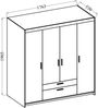 AX LIVING Schubladenschrank Garderobe Sonoma Eiche Storicos 4T 176,3cm Bild 4