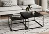Home Collective Couchtisch 2er Set aus Holz, Wohnzimmertisch Modern (Beistelltisch Set 2 in 1 mit Metallgestell, Büro Beistelltisch Loft Design TWIN, kratzfeste Oberfläche, Set 2 in 1), Quadratisch in Schwarz, für Wohnzimmer Bild 5