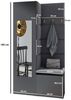 Garderoben-Set Iga, Moderner Kleiderschrank mit Polsterplatten und Schuhschrank – Ideal für Flur und Eingangsbereich (Sonoma Eiche, Trinity 15), 185 x 40 x 95 cm Bild 2