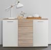 Möbelando 'Jacklin' Sideboard, Spanplatte, 120 x 35 x 85 cm , Sonoma Eiche / Weiß Bild 2