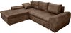 Ecksofa Vintage Schlafsofa Eckcouch L-Sofa mit Ottomane und Bettkasten in Braun Bild 3