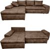 Ecksofa Vintage Schlafsofa Eckcouch L-Sofa mit Ottomane und Bettkasten in Braun Bild 1
