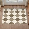PURECOZY Teppich Kurzflor, Moderner karierter Teppich, waschbar und rutschfest, rechteckig, Höhe: 6.1 mm, geeignet für verschiedene Innenräume Bild 2