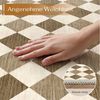 PURECOZY Teppich Kurzflor, Moderner karierter Teppich, waschbar und rutschfest, rechteckig, Höhe: 6.1 mm, geeignet für verschiedene Innenräume Bild 4