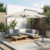 SONGMICS Ampelschirm 350 cm, UV-Schutz UPF 50+, Sonnenschirm mit Ständer, für Garten Terrasse, Kurbel, beige Bild 3