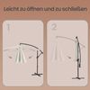 SONGMICS Ampelschirm 350 cm, UV-Schutz UPF 50+, Sonnenschirm mit Ständer, für Garten Terrasse, Kurbel, beige Bild 5