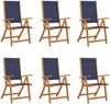 vidaXL Gartenstühle 6 Stk. Klappbar Massivholz Akazie und Textilene 3279242 Bild 2