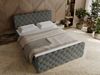 GRAINGOLD Lunaris Doppelbett 180x200, Boxspringbett mit Kopfteil, zwei Bettkästen, Velour-Stoff, Dunkelgrau Bild 4