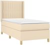 vidaXL Boxspringbett mit Matratze & LED Creme 90x190 cm Stoff 3139002 Bild 4