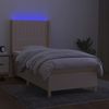 vidaXL Boxspringbett mit Matratze & LED Creme 90x190 cm Stoff 3139002 Bild 3