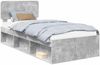 vidaXL Bettrahmen Beton Grau 100 x 200 cm Massives Kiefernholz 3412117 Bild 2