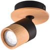 LED Wandstrahler Naturholz & Metall Schwarz, Breite 11cm Bild 5