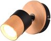 LED Wandstrahler Naturholz & Metall Schwarz, Breite 11cm Bild 2