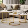 Couchtisch-Set Montreal Weiß/Gold 55 x 55 cm 3 Teile Vicco Bild 3