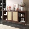 Sideboard 155x38x80 cm mit Rattanschiebetüren und 2 Schubladen – modernes Stauraumdesign Bild 4