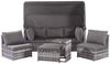 STILVORA Gartenlounge-Set Outdoor Gartenmöbel Rattan Sonneninsel mit Sonnendach, Hocker, Tisch, (waschbare Kissen, graues Geflecht + graue Kissen, Patio-Lounge-Set mit Baldachin, Allwettergeflecht), Gartenmöbel Set mit Sonnendach Bild 3
