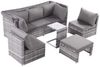 STILVORA Gartenlounge-Set Outdoor Gartenmöbel Rattan Sonneninsel mit Sonnendach, Hocker, Tisch, (waschbare Kissen, graues Geflecht + graue Kissen, Patio-Lounge-Set mit Baldachin, Allwettergeflecht), Gartenmöbel Set mit Sonnendach Bild 2
