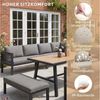Flieks Gartenlounge-Set, 9-Sitzer Gartenmöbelset Ecksofa mit Tisch & Hocker, geflochtenes Seil Bild 4