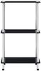 vidaXL Regal mit 3 Ablagen Schwarz 40x40x67 cm Hartglas 249509 Bild 2
