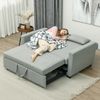 Schlafsofa 155 x 90 x 88,5 cm mit Schlaffunktion – 2-Sitzer mit verstellbarer Rückenlehne in Hellgrau Bild 3