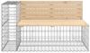 Gartenbank, Sitzbank aus Gabionen 122x71x65,5 cm Massivholz Kiefer Bild 3